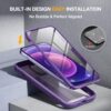 41i4Jj2k3qL._AC_ Miracase Glass Series for iPhone 12/12 Pro Case 6.1 inch, Upgraded Full-Body Rugged Phone Bumper Case Cover with Built-in 9H Tempered Glass Screen Protector and Camera Protector, Purple