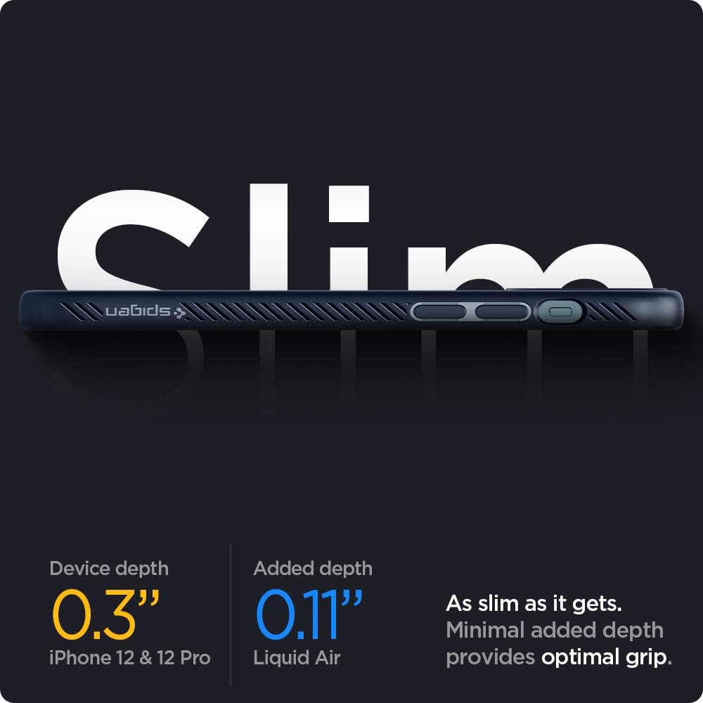 511HKrm1CVL._AC_SL1000_ Spigen Liquid Air Designed for iPhone 12 / Designed for iPhone 12 Pro Case (2020) - Navy Blue
