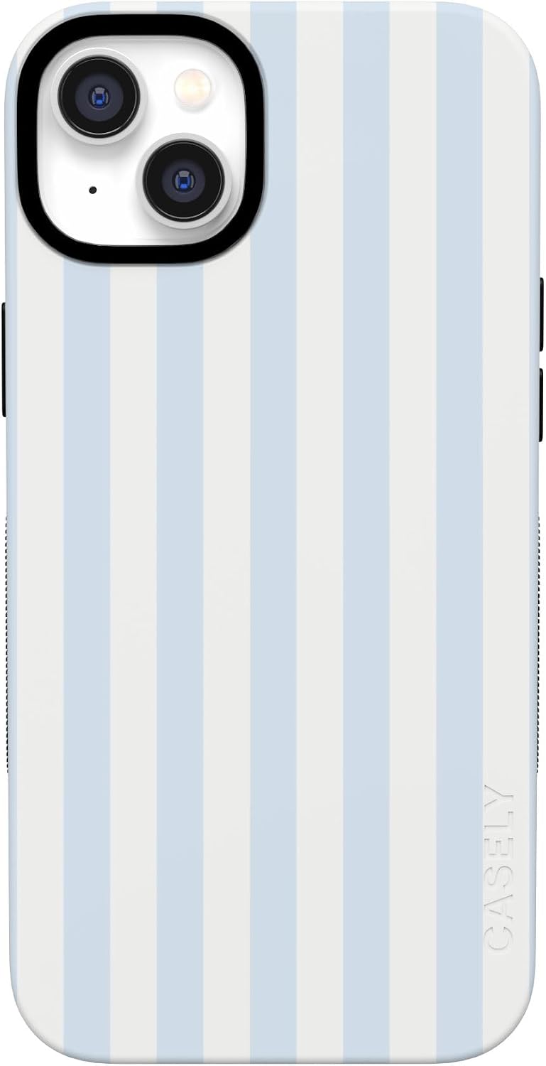518DIz0js-L._AC_SL1500_ Casely iPhone 14 Case | Blue Stripes | Sunday Best | Bold Protective Design | Compatible with MagSafe