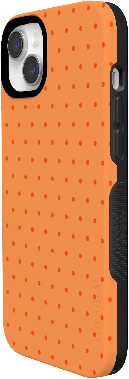 51BlXkdMSAL._AC_SL1500_ Casely iPhone 14 Case | On the Dot | Orange Polka Dot | Bold Protective Design | Compatible with MagSafe