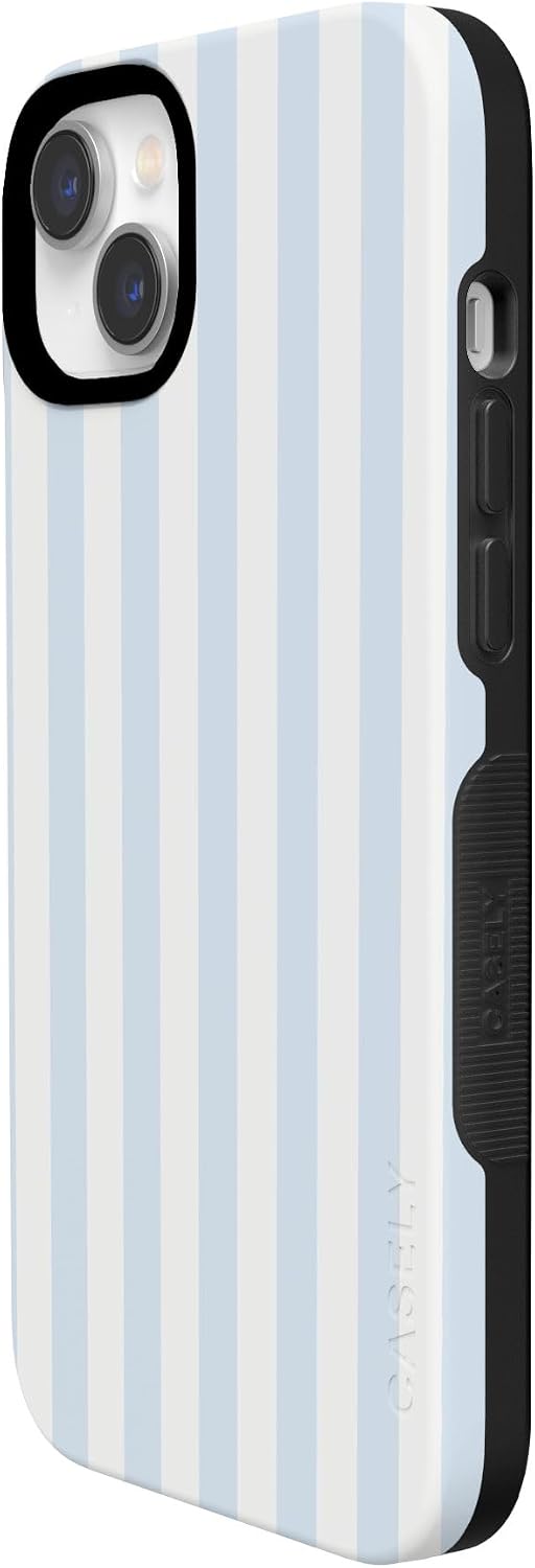51CSFX51GL._AC_SL1500_ Casely iPhone 14 Case | Blue Stripes | Sunday Best | Bold Protective Design | Compatible with MagSafe