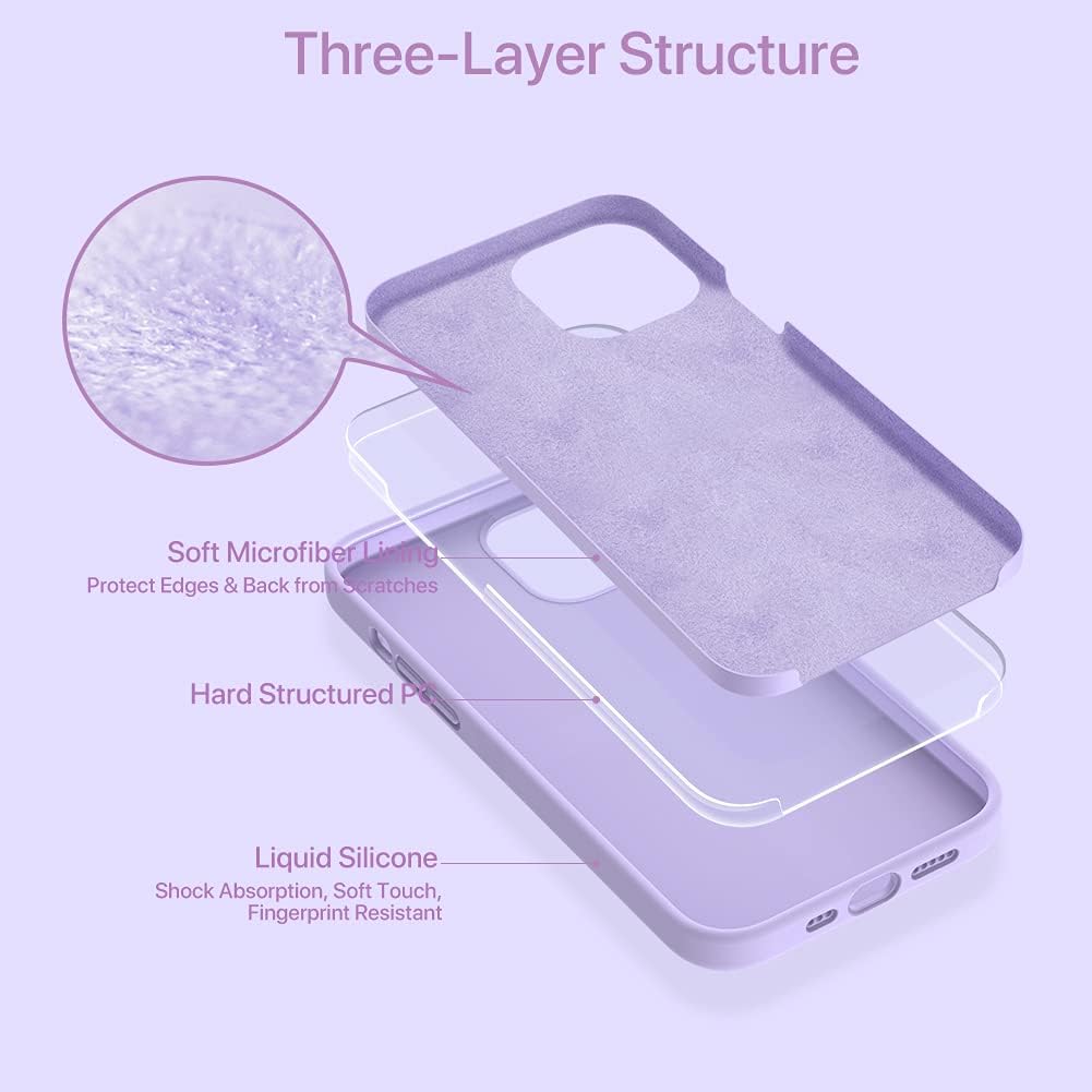 51L3U4WdYS._AC_SL1001_ Miracase Compatible with iPhone 12 Case and iPhone 12 Pro Case, Liquid Silicone Gel Rubber Full Body Protection Shockproof Drop Protection Phone Case for iPhone 12/12 Pro 6.1 inch, Violet