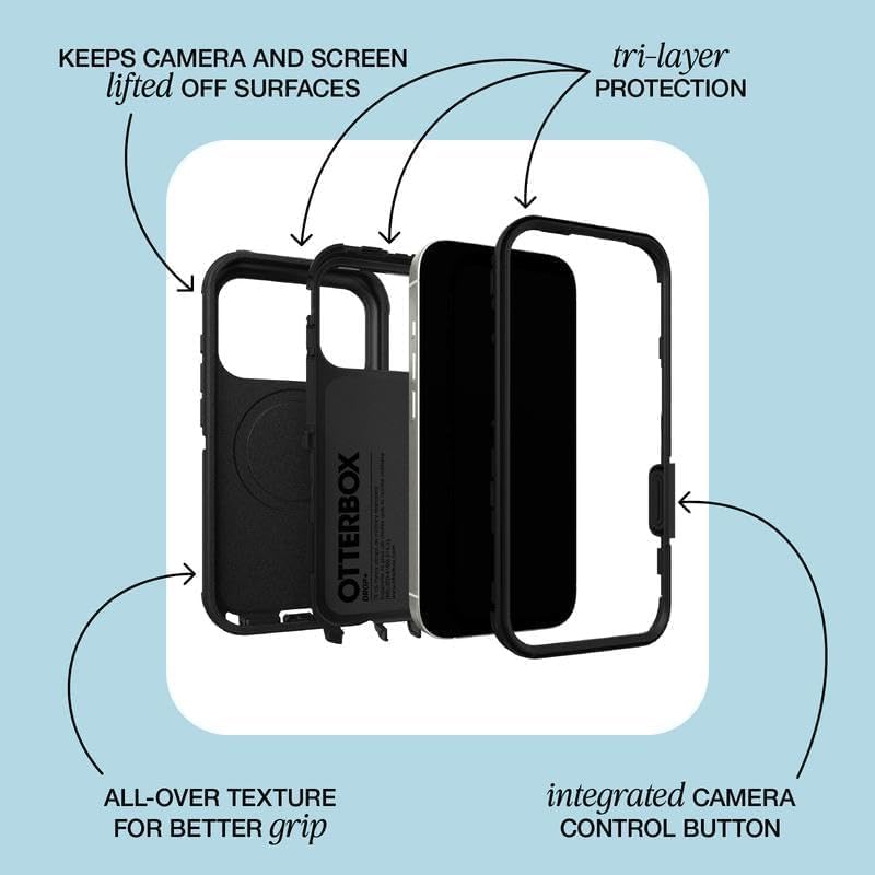 51ZbWKO687L._AC_ OtterBox iPhone 17 Pro Max (Only) - Defender Series Case - Black Chateau (Black & Orange) - Snaps on MagSafe - Tough - Rugged & Durable