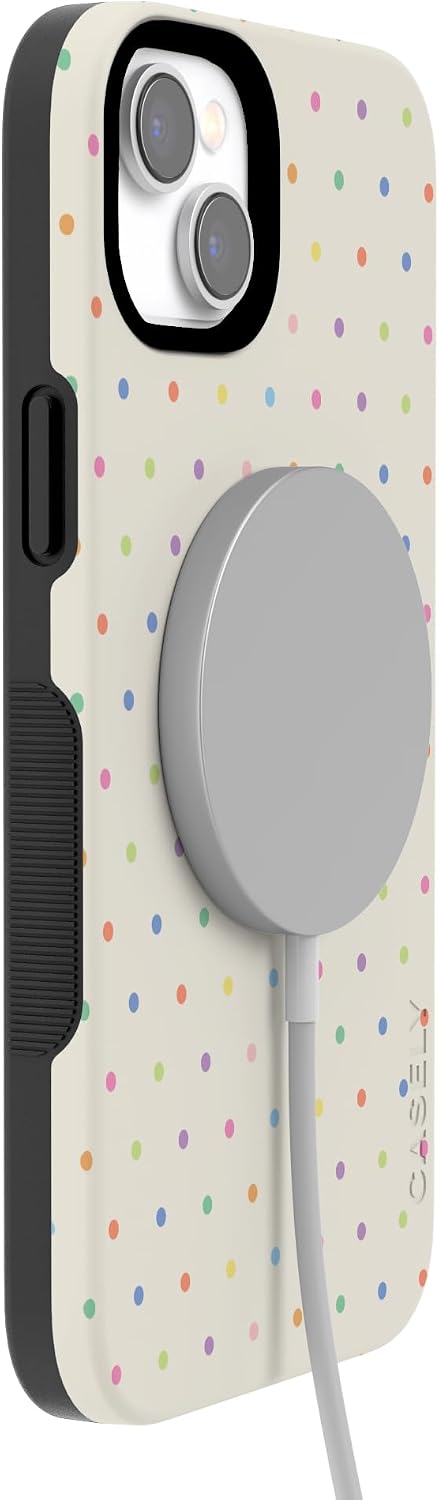 51e5gMyc56L._AC_SL1500_ Casely iPhone 14 Plus Case | On the Dot | Rainbow Polka Dot | Bold Protective Design | Compatible with MagSafe