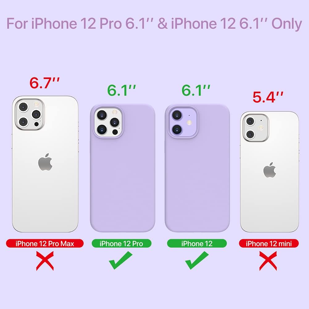 51eqMxRrOnS._AC_SL1001_ Miracase Compatible with iPhone 12 Case and iPhone 12 Pro Case, Liquid Silicone Gel Rubber Full Body Protection Shockproof Drop Protection Phone Case for iPhone 12/12 Pro 6.1 inch, Violet