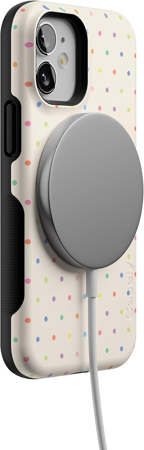 51gN4zBx55L._AC_SL1500_ Casely iPhone 12 Mini Case | On the Dot | Rainbow Polka Dot | Bold Protective Design | Compatible with MagSafe