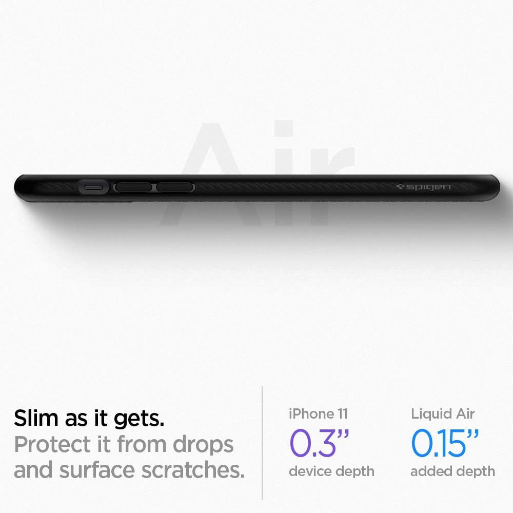 51gwUt5bIcL._AC_SL1000_ Spigen Liquid Air Designed for iPhone 11 Case (2019) - Matte Black
