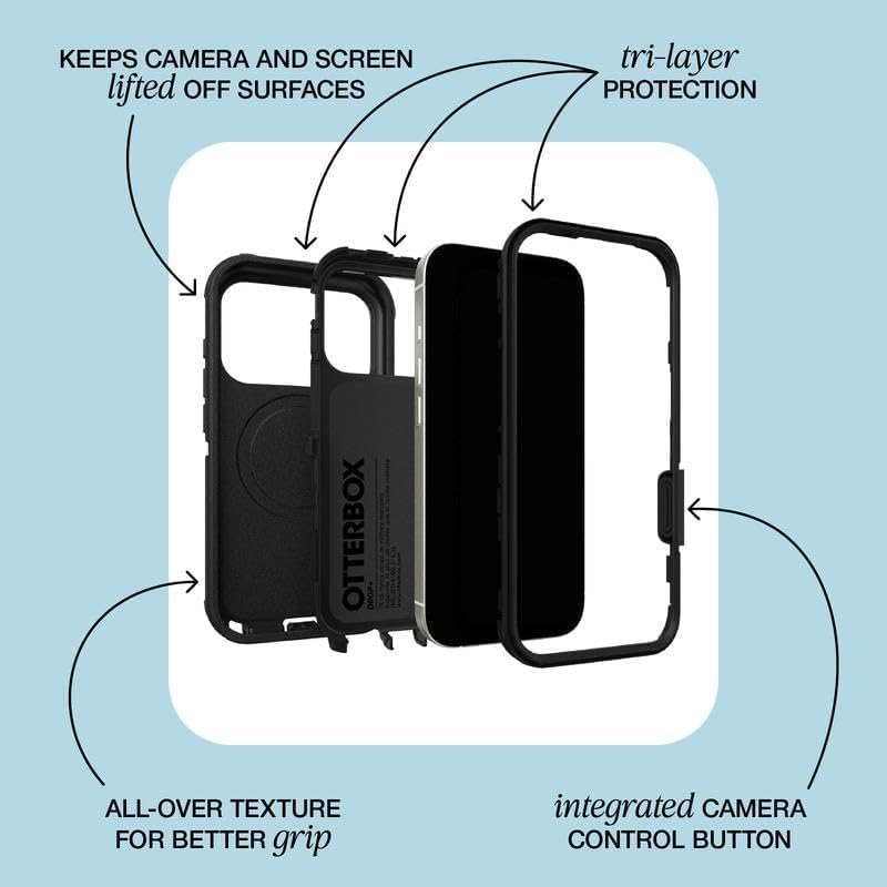 51qtTO66zrL._AC_ OtterBox iPhone 17 (Only) - Defender Series Case - Black Chateau (Black & Orange) - Snaps on MagSafe - Tough - Rugged & Durable