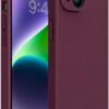 Miracase Designed for iPhone 14 Case,[Upgraded Enhanced Camera Protection],Shockproof Liquid Silicone Case with Microfiber Lining, 6.1 inch, Wine Red