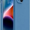 Miracase Designed for iPhone 14 Case,[Upgraded Enhanced Camera Protection],Shockproof Liquid Silicone Case with Microfiber Lining, 6.1 inch,Capri Blue
