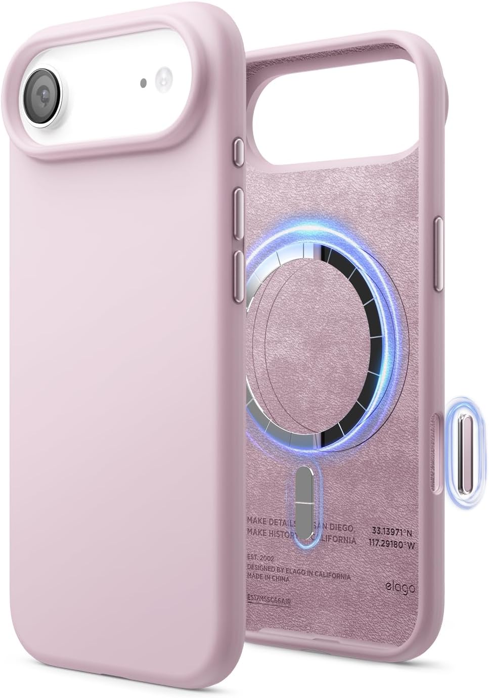 61-Gu9bTzlL._AC_SL1500_ elago for iPhone Air Case, Premium Magnetic Silicone Case, Compatible with MagSafe, Liquid Silicone Material, Protective Cover, Shockproof, Slim Phone, 6.5 inch (Light Lilac)