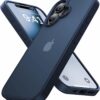 Eastinbox for iPhone 16 Case [16FT Military Grade Shockproof], Anti-Slip Anti-Scratch, Slim Translucent Frosted Matte Protective Cover, i Phone 16 Phone Case 6.1", Blue