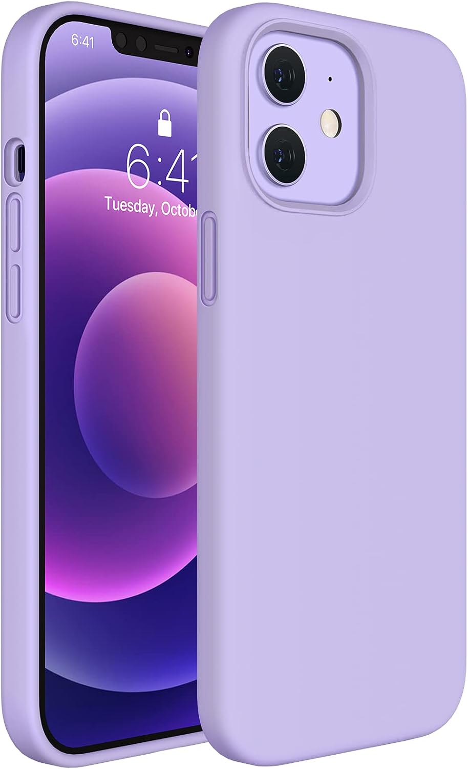 61-houx1eDS._AC_SL1500_ Miracase Compatible with iPhone 12 Case and iPhone 12 Pro Case, Liquid Silicone Gel Rubber Full Body Protection Shockproof Drop Protection Phone Case for iPhone 12/12 Pro 6.1 inch, Violet