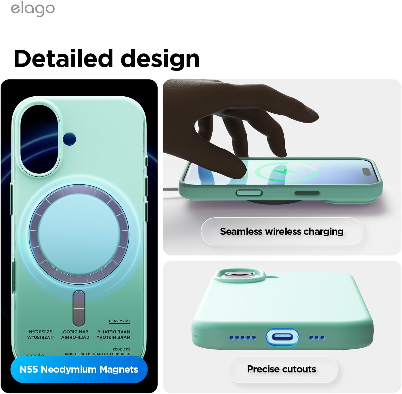 61-mOY1CWrL._AC_SL1500_ elago for iPhone 17 Case, Premium Magnetic Silicone Case, Compatible with MagSafe, Liquid Silicone Material, Protective Cover, Shockproof, Slim Phone, 6.3 inch (Aqua Sky)