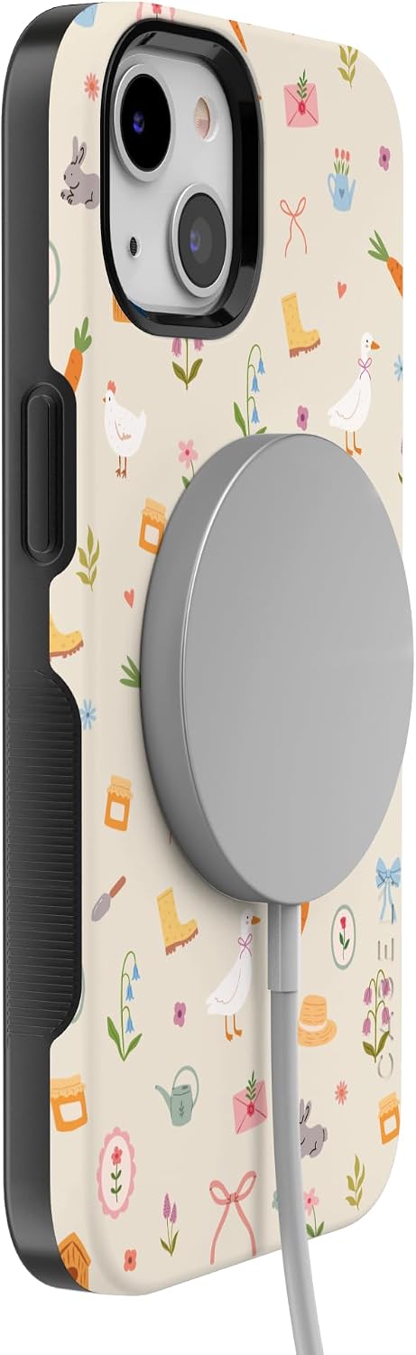 61-wn-MHKLL._AC_SL1500_ Casely iPhone 13 Case | Hoppy Garden | Spring Things | Bold Protective Design | Compatible with MagSafe