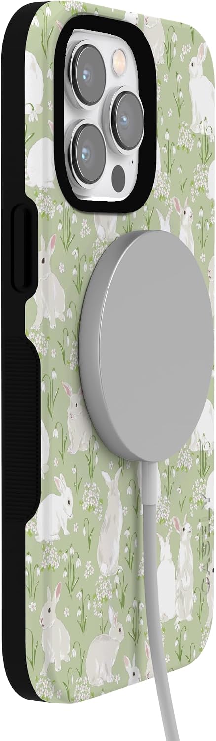 610aA73M6kL._AC_SL1500_ Casely iPhone 14 Pro Case | Hop to it | Green Bunny | Bold Protective Design | Compatible with MagSafe