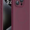 Miracase Magnetic for iPhone 15 Pro Max Case, [Soft Anti-Scratch Microfiber Lining], Compatible with MagSafe, Liquid Silicone Case Shockproof Drop Protection Phone Case for 15 ProMax, Wine Red
