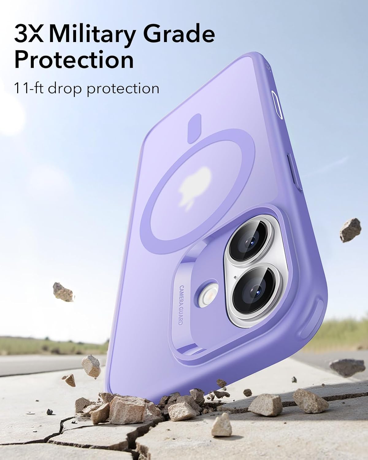 611S9vGjogL._AC_SL1500_ ESR for iPhone 17 Case, Camera Control Cover, Compatible with MagSafe, Shockproof Military-Grade Protection, Magnetic Phone Case for iPhone 17, Classic Hybrid Case, Frosted Purple