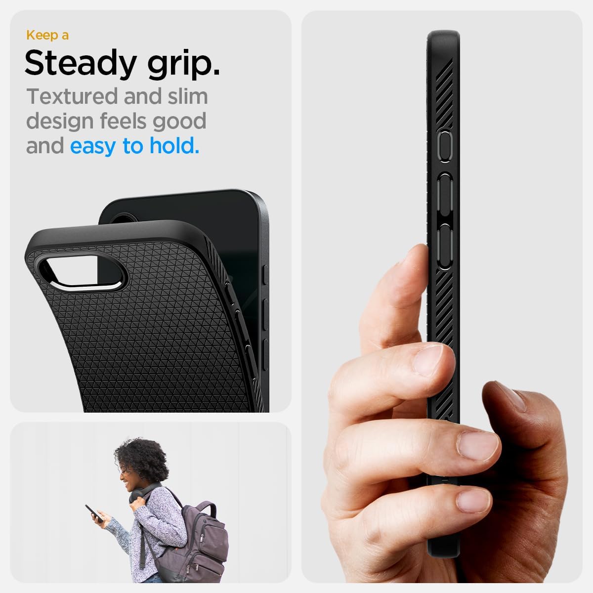 Spigen for iPhone 17e / 16e Case, Liquid Air [Military-Grade Protection] - Matte Black | Military-Grade Protection