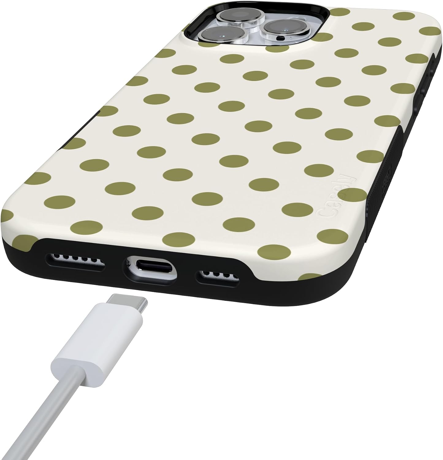 613-SlVOjUL._AC_SL1500_ Casely iPhone 16 Pro Case | Spotted in SoHo | Green Polka Dot | Bold Protective Design | Compatible with MagSafe