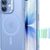 614IZQLiWtL._AC_SL1500_ ESR for iPhone 17 Case, Camera Control Cover, Compatible with MagSafe, Shockproof Military-Grade Protection, Magnetic Phone Case for iPhone 17, Classic Hybrid Case, Frosted Light Blue