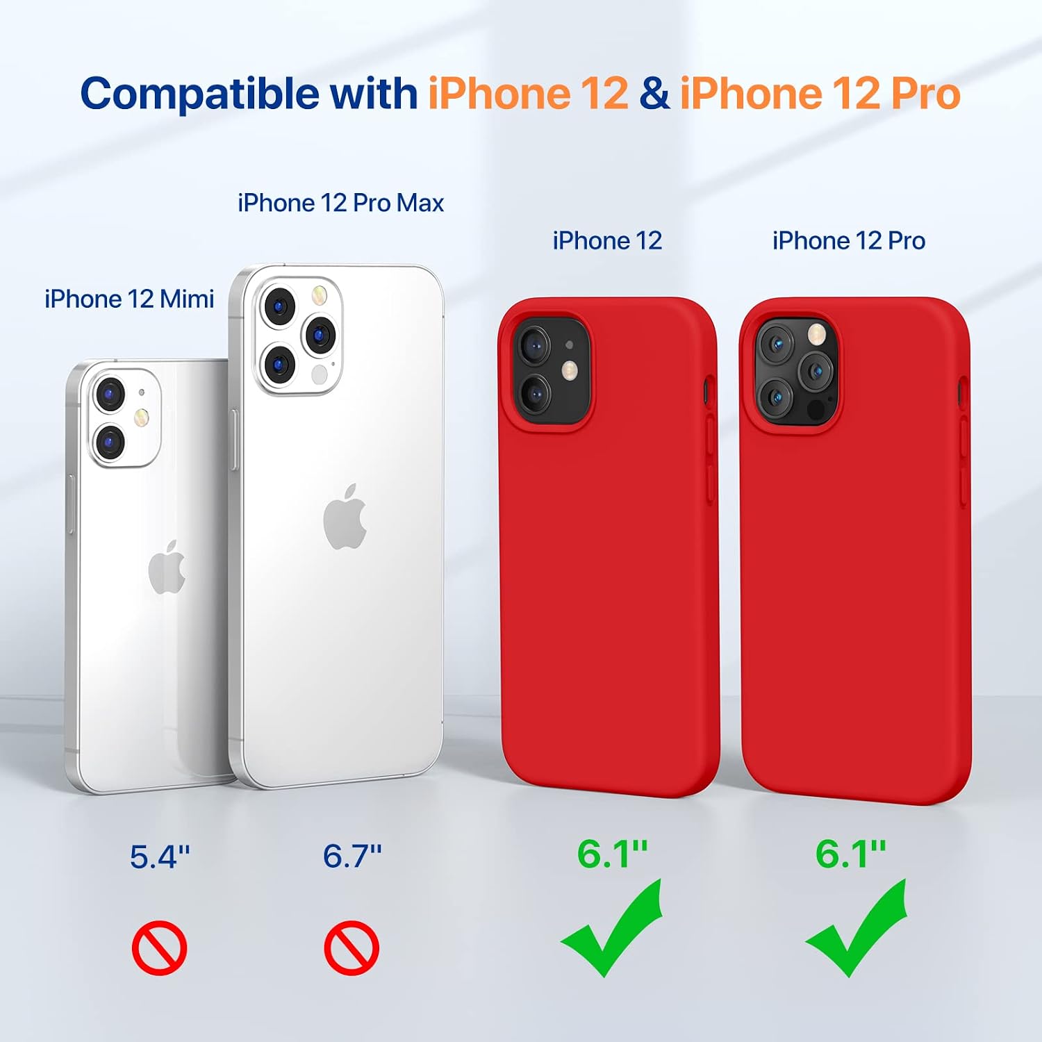 615LGNyVWXL._AC_SL1500_ Miracase Compatible with iPhone 12 Case and iPhone 12 Pro Case, Liquid Silicone Gel Rubber Full Body Protection Shockproof Drop Protection Phone Case for iPhone 12/12 Pro 6.1 inch, Red