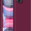 Miracase Designed for iPhone 11 Phone Case, with Screen Protector, Liquid Silicone Gel Rubber Drop Protection Shockproof Cover Phone Case for iPhone 11, Wine Red