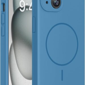 Miracase Compatible with iPhone 15 Case, [Soft Anti-Scratch Microfiber Lining], Liquid Silicone Case Gel Rubber Shockproof Drop Protection Phone Case for iPhone 15, Capri Blue
