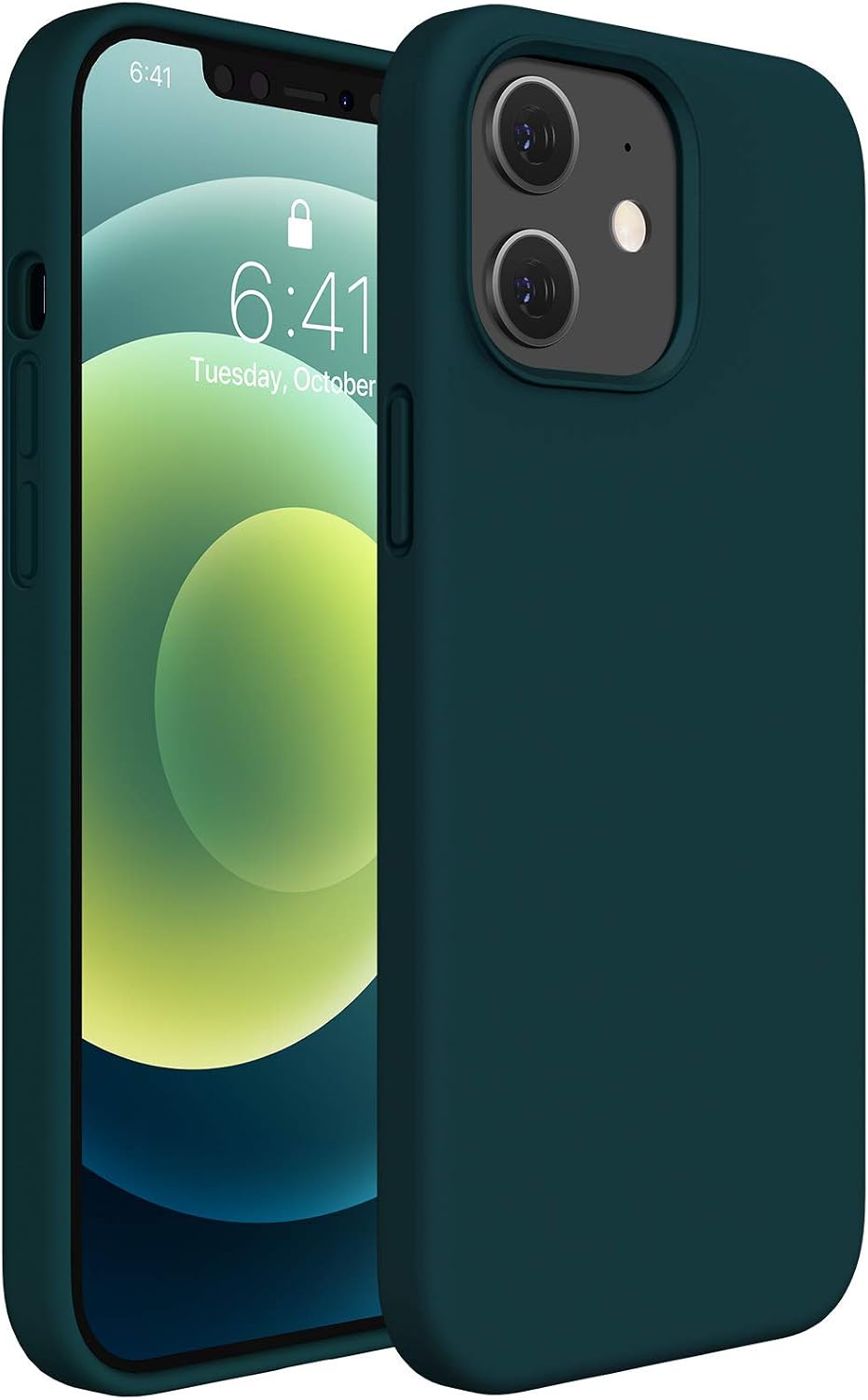 615dVuC6gCL._AC_SL1500_ Miracase Compatible with iPhone 12 Case and iPhone 12 Pro Case, Liquid Silicone Gel Rubber Full Body Protection Shockproof Drop Protection Phone Case for iPhone 12/12 Pro 6.1 inch, Teal