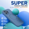 Miracase Magnetic for iPhone 14 Pro Max Case, [Soft Anti-Scratch Microfiber Lining], Compatible with MagSafe, Silicone Shockproof Protection Phone Case for iPhone 14 Pro Max,Glass Blue