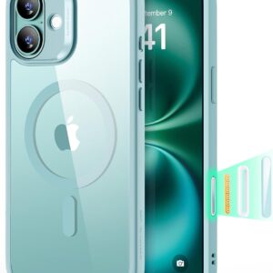 616XscyOPDL._AC_SL1500_ ESR for iPhone 16 Case, Camera Control Cover, Compatible with MagSafe, Shockproof Military-Grade Protection, Magnetic Phone Case for iPhone 16, Classic Hybrid Case, Clear Green