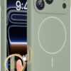 616lxMswRfL._AC_SL1500_ Miracase Magnetic for iPhone 17 Pro Max Case, Compatible with MagSafe, Integrated Silicone Camera Control Cover, 3.0mm Thicken Shockproof Drop Protection Phone Case for 17 ProMax, Patina Green