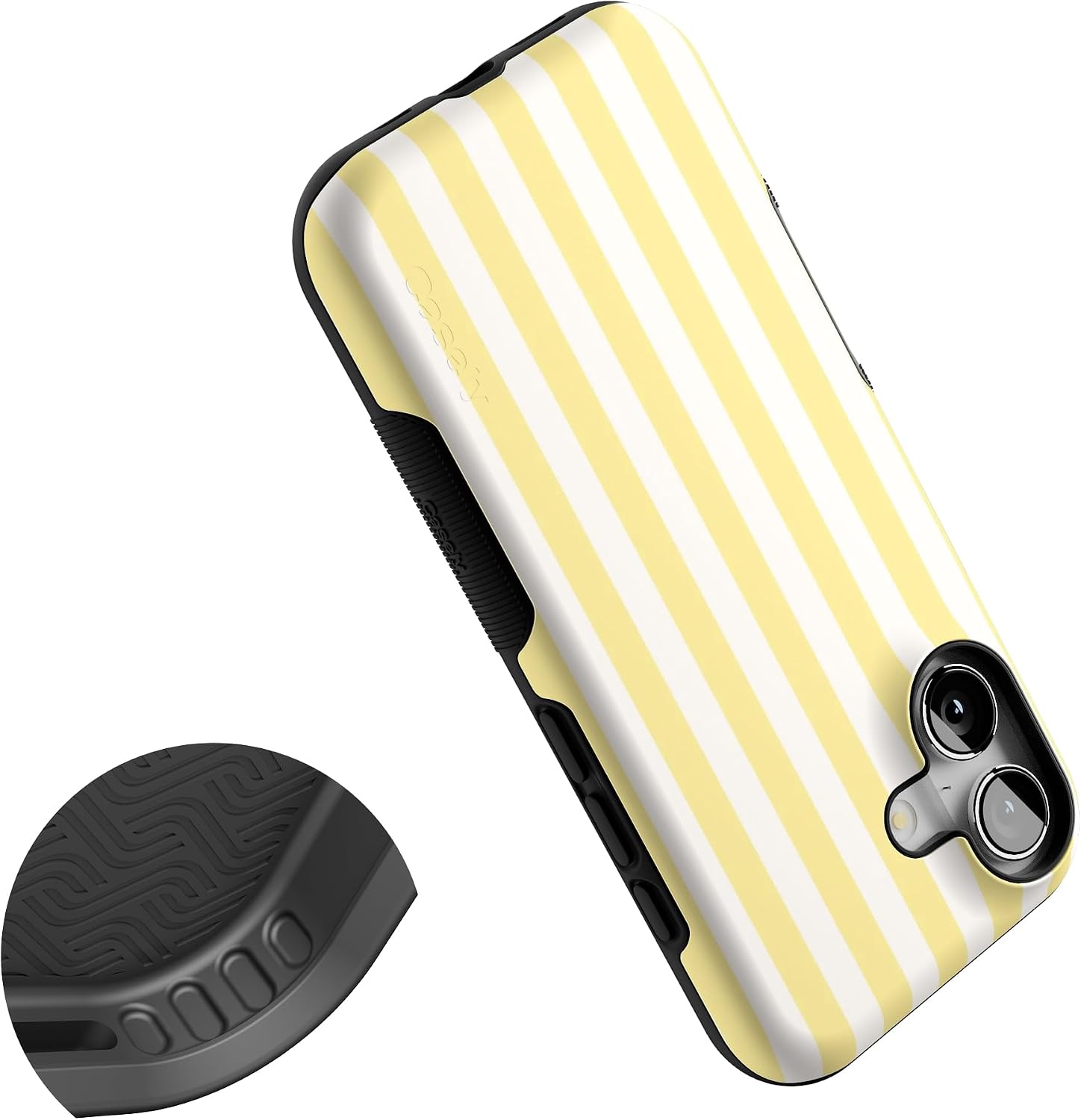 616uXKlbtCL._AC_SL1500_ Casely iPhone 17 Case | Butter Yellow Stripes | Sunday Best | Bold Protective Design | Compatible with MagSafe