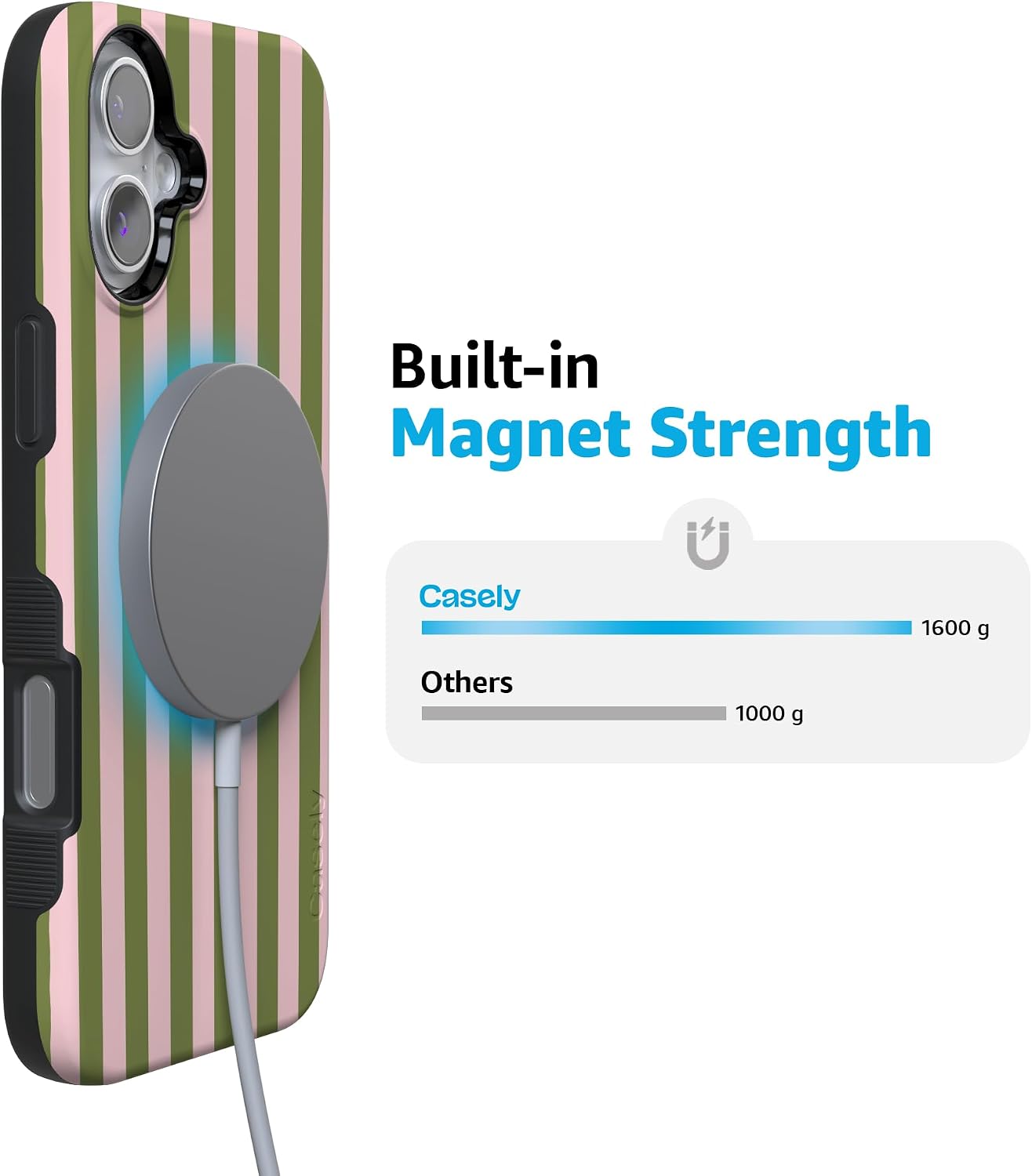 617FxwETgL._AC_SL1500_ Casely iPhone 16 Case | Summer Stripes | Sunday Best | Bold Protective Design | Compatible with MagSafe