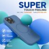 Miracase Magnetic for iPhone 13 Pro Case, [Soft Anti-Scratch Microfiber Lining], Compatible with MagSafe, Liquid Silicone Shockproof Drop Protection Phone Case for 13 Pro, Glass Blue
