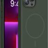 Miracase Magnetic for iPhone 13 Pro Case, [Soft Anti-Scratch Microfiber Lining], Compatible with MagSafe, Liquid Silicone Shockproof Drop Protection Phone Case for 13 Pro, Dark Green