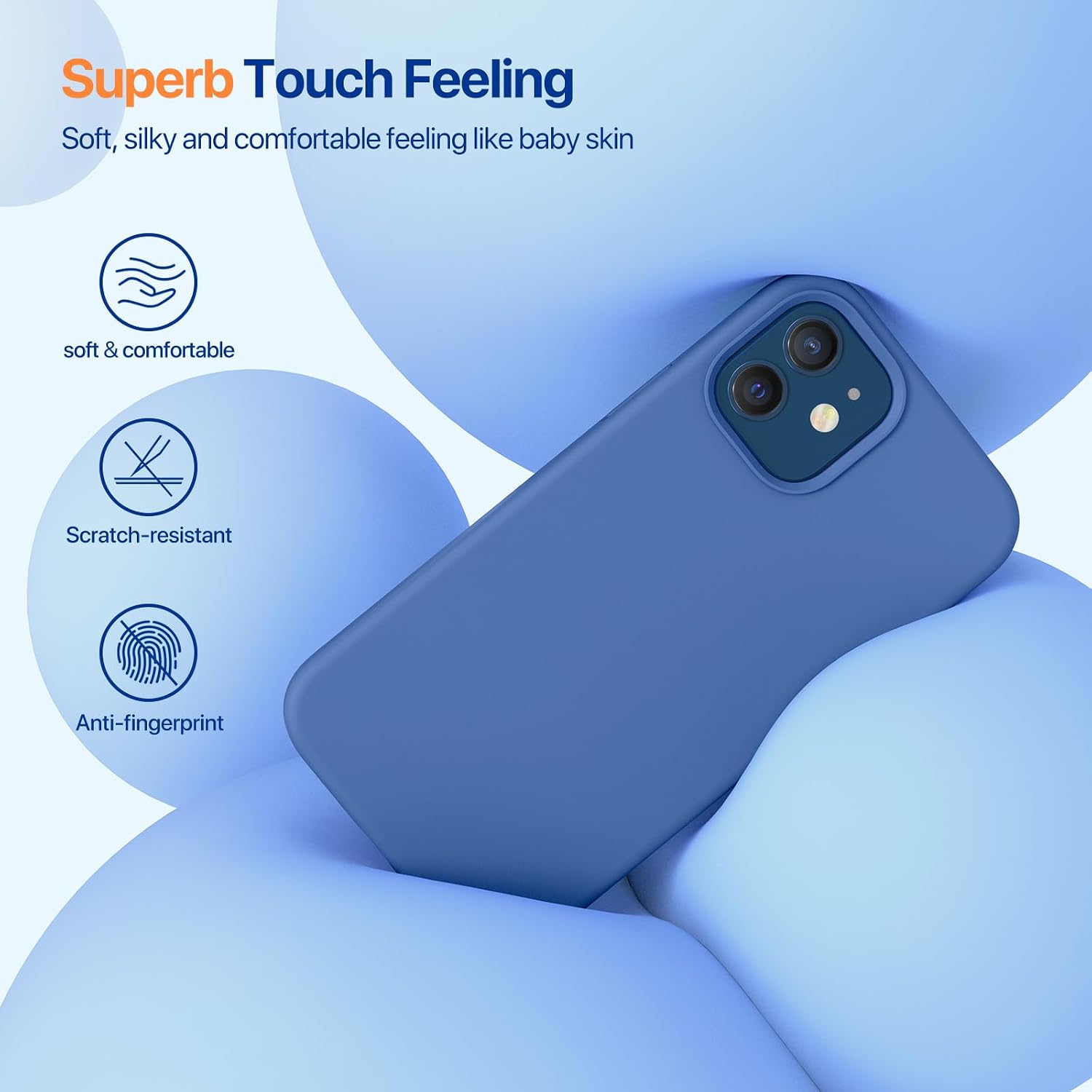 618Ly8dPRgL._AC_SL1500_ Miracase Compatible with iPhone 12 Case and iPhone 12 Pro Case, Liquid Silicone Gel Rubber Full Body Protection Shockproof Drop Protection Phone Case for iPhone 12/12 Pro 6.1 inch, Sky Blue