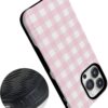 618dNyoBPZL._AC_SL1500_ Casely iPhone 14 Pro Case | Pink Plaid | Sunday Best | Bold Protective Design | Compatible with MagSafe