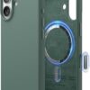 elago for iPhone 17 Case, Premium Magnetic Silicone Case, Compatible with MagSafe, Liquid Silicone Material, Protective Cover, Shockproof, Slim Phone, 6.3 inch (Midnight Green)