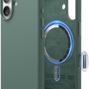 elago for iPhone 17 Case, Premium Magnetic Silicone Case, Compatible with MagSafe, Liquid Silicone Material, Protective Cover, Shockproof, Slim Phone, 6.3 inch (Midnight Green)