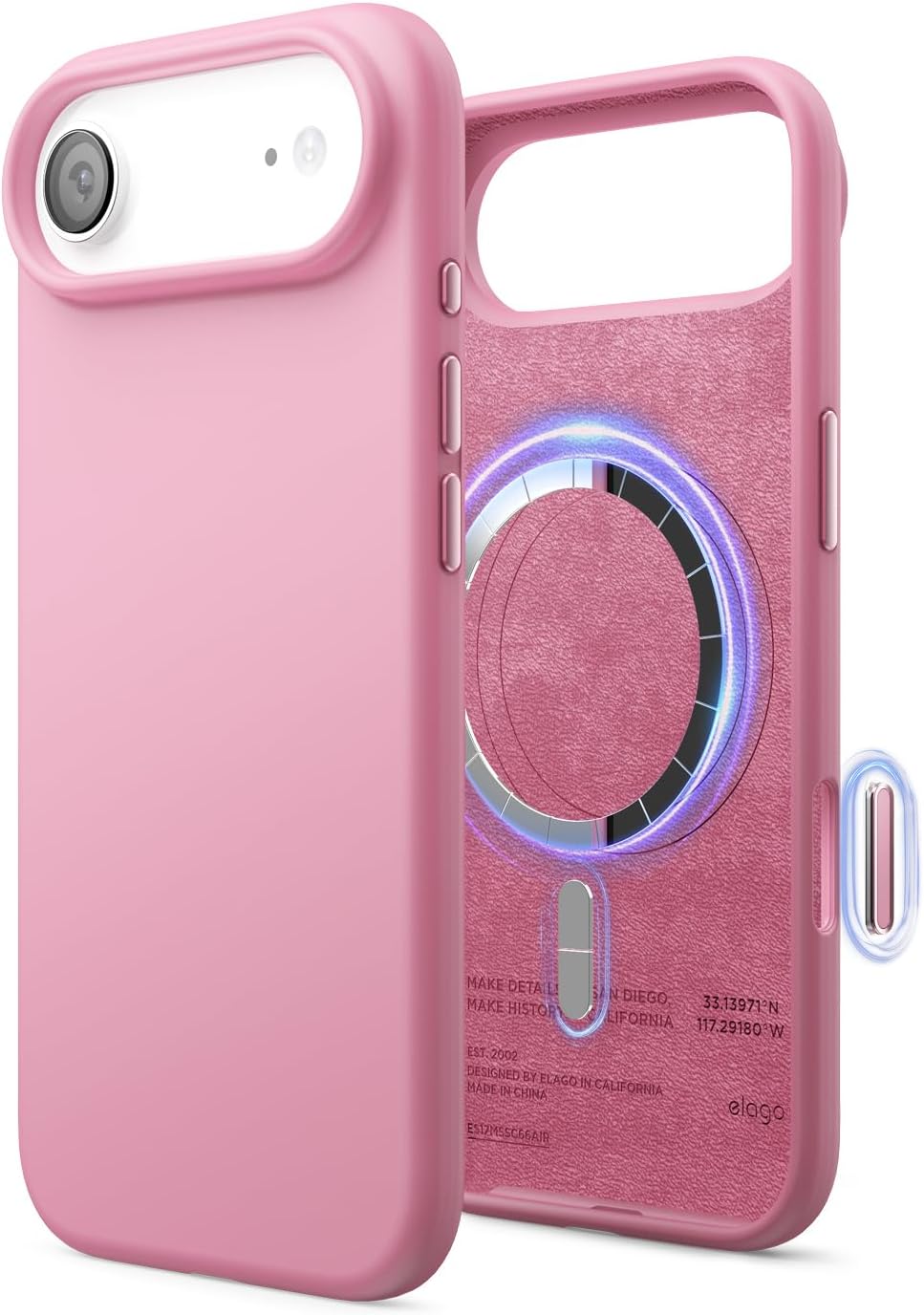 6191o3xLtjL._AC_SL1500_ elago for iPhone Air Case, Premium Magnetic Silicone Case, Compatible with MagSafe, Liquid Silicone Material, Protective Cover, Shockproof, Slim Phone, 6.5 inch (Hot Pink)
