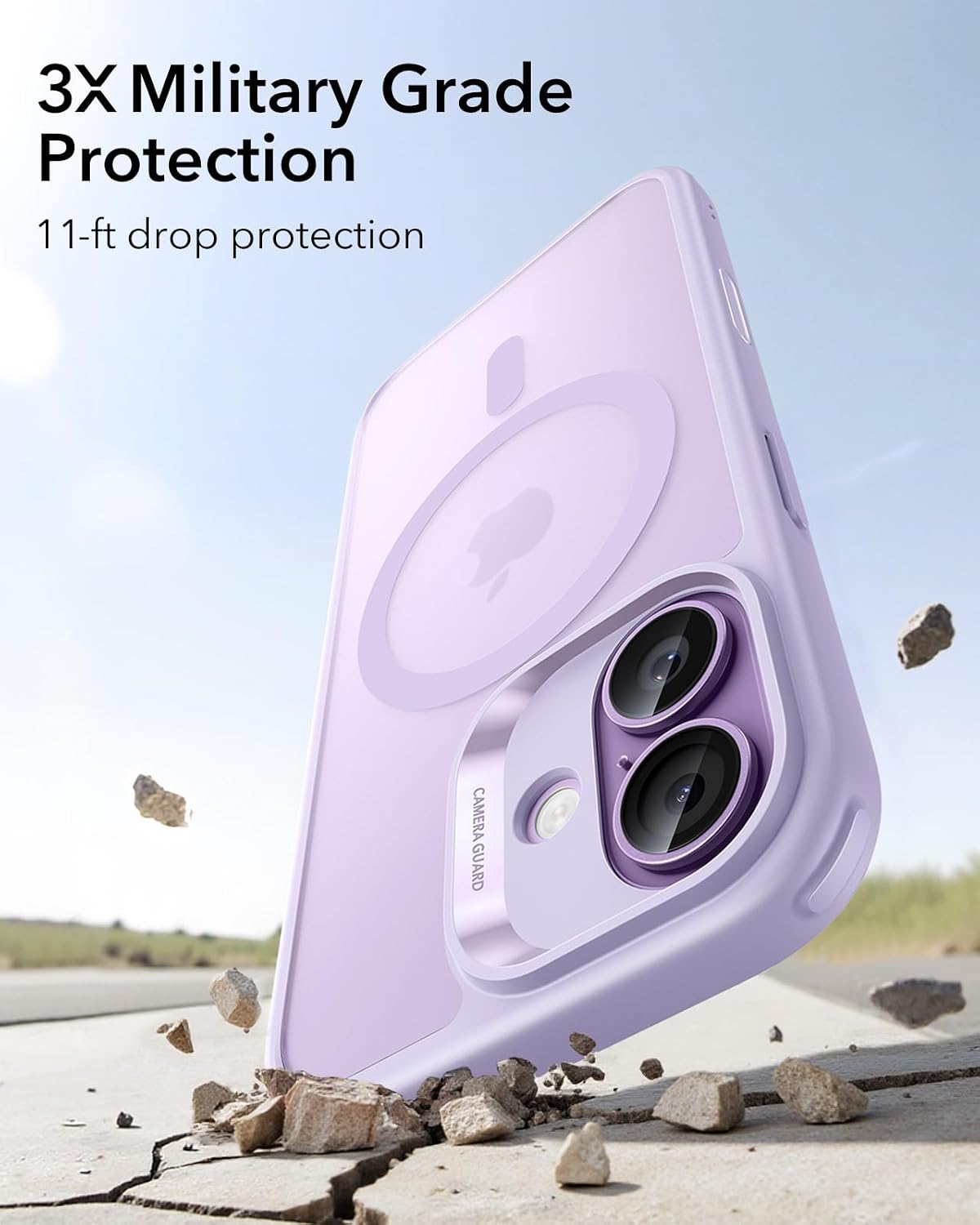 6197sBHEImL._AC_SL1500_ ESR for iPhone 17 Case, Camera Control Cover, Compatible with MagSafe, Shockproof Military-Grade Protection, Magnetic Phone Case for iPhone 17, Classic Hybrid Case, Frosted Light Purple