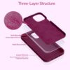 Miracase Compatible with iPhone 12 Pro Max Case, [Soft Anti-Scratch Microfiber Lining], Liquid Silicone Case Gel Rubber Shockproof Drop Protection Phone Case for 12 Pro Max, Wine Red