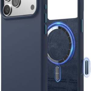 elago for iPhone 17 Pro Max Case, Premium Magnetic Silicone Case, Compatible with MagSafe, Liquid Silicone Material, Protective Cover, Shockproof, Slim Phone, 6.9 inch (Jean Indigo)