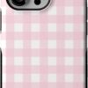 Casely iPhone 13 Pro Case | Sunday Best | Pink Gingham | Bold Protective Design | Compatible with MagSafe