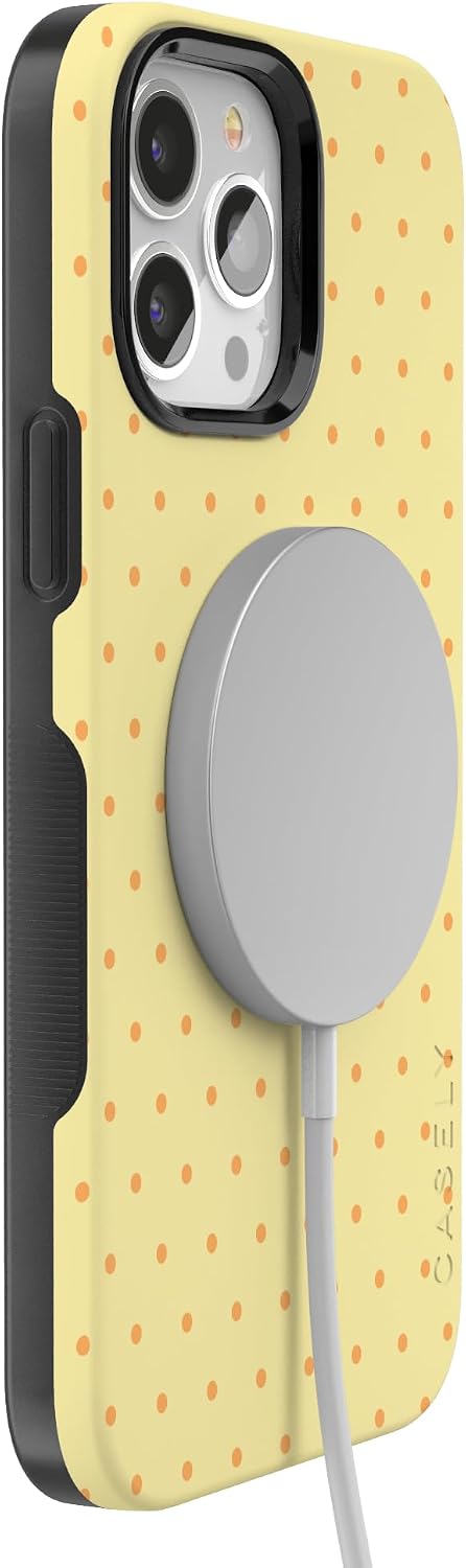 619n5qUujSL._AC_SL1500_ Casely iPhone 13 Pro Max Case | On the Dot | Yellow Polka Dot | Bold Protective Design | Compatible with MagSafe