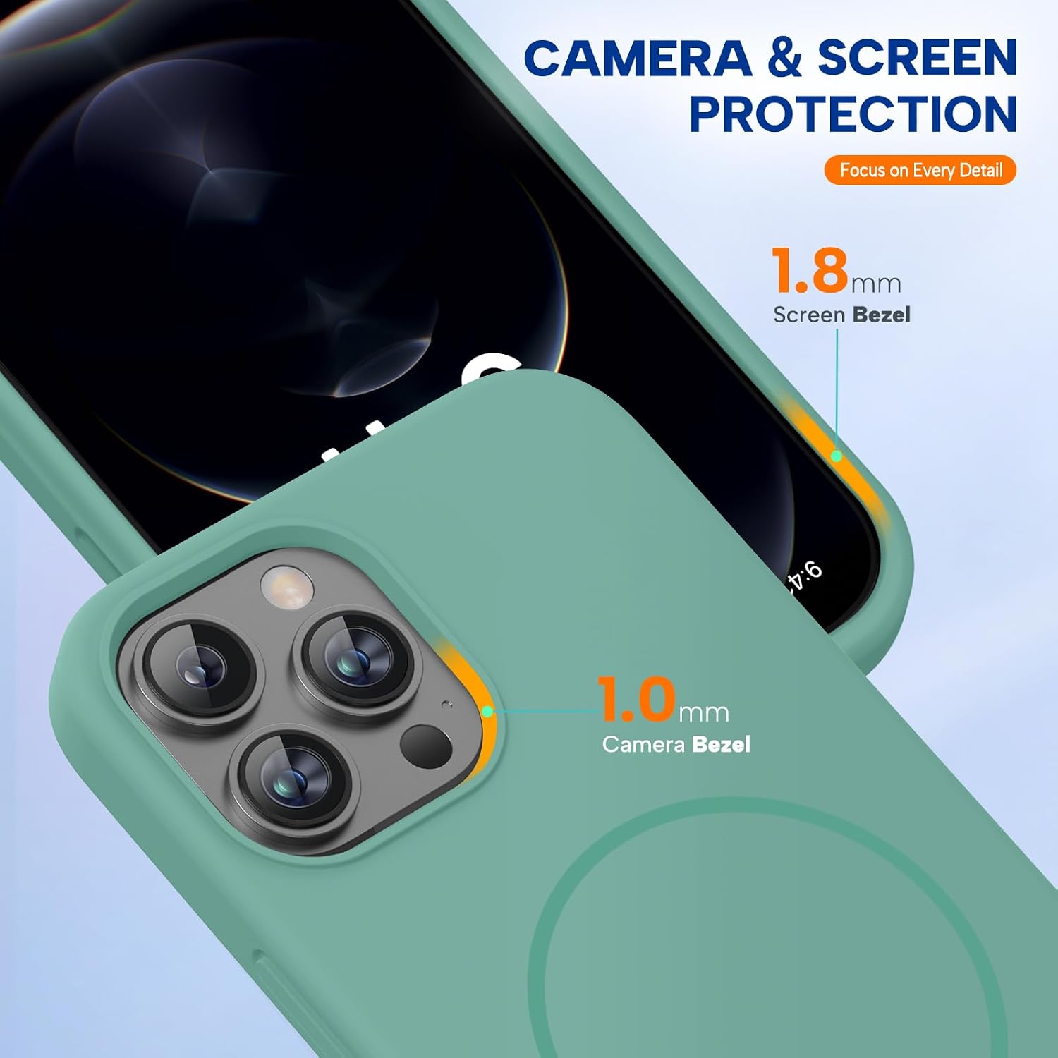 Miracase Compatible with iPhone 12 Pro Max Case, [Soft Anti-Scratch Microfiber Lining], Liquid Silicone Case Gel Rubber Shockproof Drop Protection Phone Case for 12 Pro Max, Midnight Green