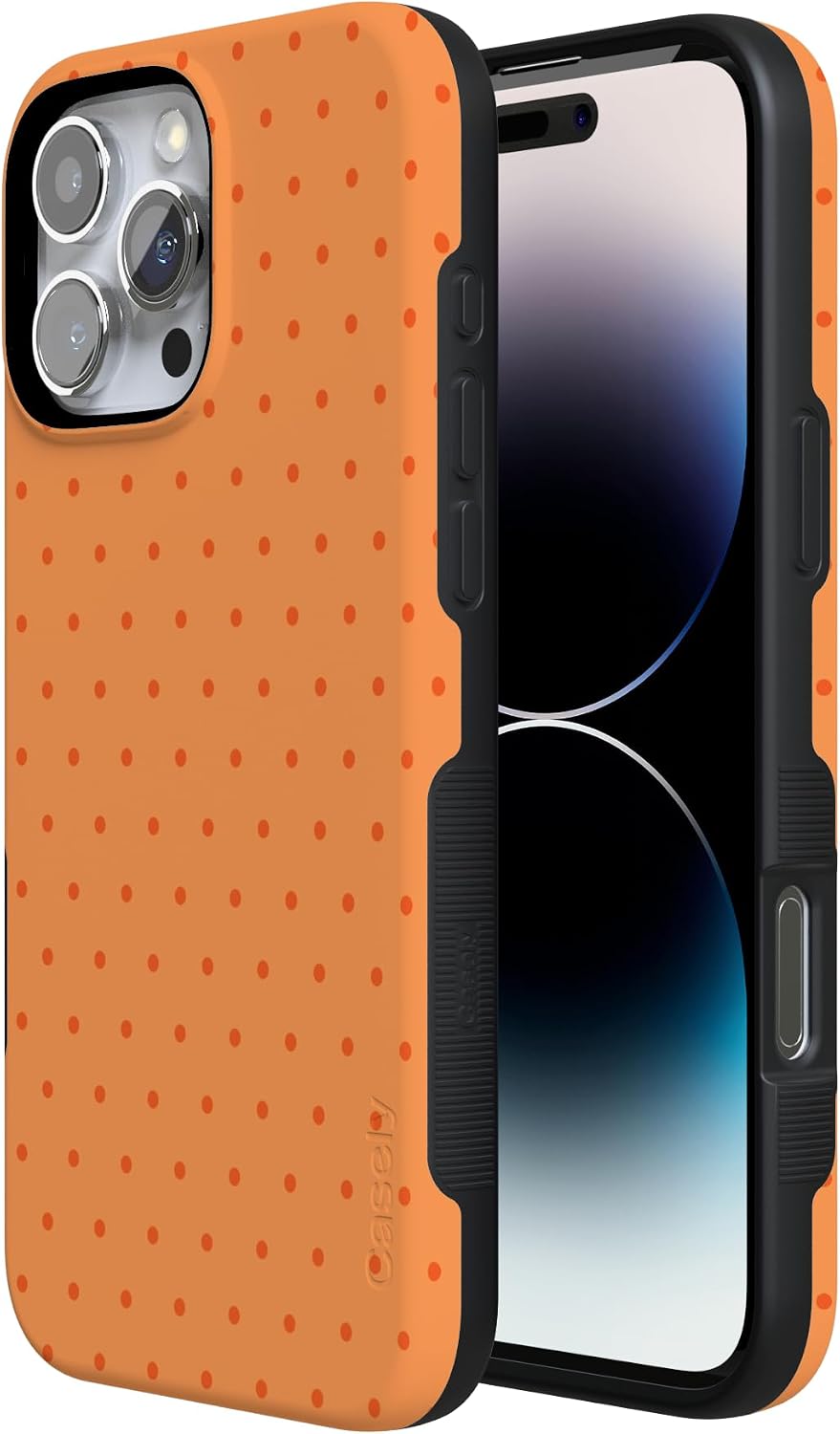619uQDuocYL._AC_SL1500_ Casely iPhone 16 Pro Case | On the Dot | Orange Polka Dot | Bold Protective Design | Compatible with MagSafe