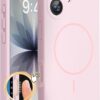 Miracase Magnetic for iPhone 17 Case, Compatible with MagSafe, Integrated Silicone Camera Control Cover, 3.0mm Thicken Shockproof Drop Protection Phone Case for 17,Sand Pink