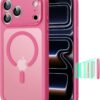 61ALDMUo7jL._AC_SL1500_ ESR for iPhone 17 Pro Case, Camera Control Cover, Compatible with MagSafe, Shockproof Military-Grade Protection, Magnetic Phone Case for iPhone 17 Pro, Classic Hybrid Case, Frosted Pink